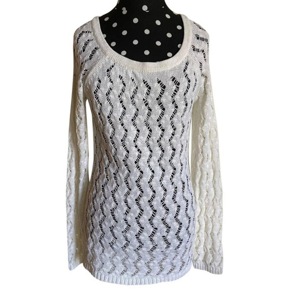 LOFT‎ Womens Sweater Size Small Ann Taylor Off White Loose Weave Long NEW